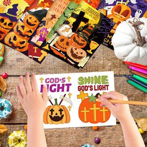TY105 Livre de coloriage sur le thème d'Halloween Livre de <span class=keywords><strong>dessin</strong></span> de peinture de <span class=keywords><strong>citrouille</strong></span> pour Halloween Cadeaux de fête <span class=keywords><strong>à</strong></span> thème Fournitures - Product Image 6