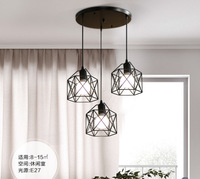 Best-seller chambre populaire lustre de chevet mode creux carré restaurant bar e27 suspension