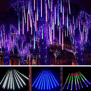 Guirlandes lumineuses colorées en forme de pluie de météores, 200 LED, batterie <span class=keywords><strong>solaire</strong></span>, double alimentation, pour décoration extérieure de Noël, Halloween, fête, jardin - Product Image 4