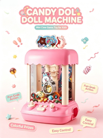 Mini machine à griffes électrique pour enfants, jeu d'arcade à domicile, attrapeur de bonbons et de poupées, avec mini poupées en peluche, jouet interactif pour enfants