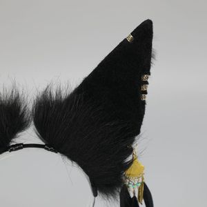 E0054 Anubis Temple Plush Wolf Ear Diadema Cosplay Comic Con Party Costume Headpiece - Product Image 4