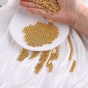 ลูกปัดอะคริลิคสีทองขนาด 3 มม. 4 มม. 5 มม. 6 มม. 8 มม. 10 มม. 12 มม. 14 มม. ลูกบอลพลาสติกแข็ง - Product Image 4