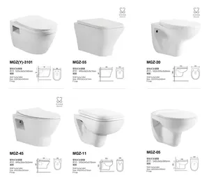 Medyag CE Modern Round Bathroom Concealed Cistern Water Closet Rimless Washdown Wall Hung Toilet