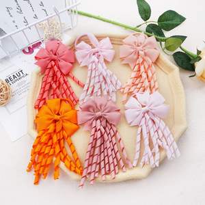 Accessori per capelli per bambini ricci grosgrain ribbon bow hair ties cheerleading hair bows - Product Image 4