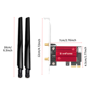 Adaptador Wifi Inalámbrico <span class=keywords><strong>de</strong></span> Doble Banda 2.4ghz 5ghz, <span class=keywords><strong>Tarjeta</strong></span> <span class=keywords><strong>de</strong></span> Red PCIE AX900 WiFi 6 BT5.4 con Antena Desmontable - Product Image 6