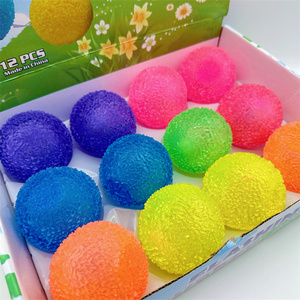 HAPU TPR 6.5cm Transparent Color Grass <b>Ball</b> Uneven Friction <b>Massage</b> Soft Toy Game Flash Outdoor Pet Practice Visual Tracking - Product Image 3