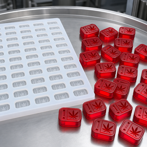 TH Rounded Rectangle <b>Silicone</b> Gummy Candy Mold, Custom <b>Tooling</b> Platinum Food-Grade OEM Depositor Tray, Private Label Bulk - Product Image 5