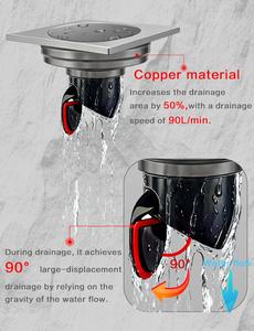 Toptan bakır malzeme zemin drenaj-fiyat anti-koku 4 inç Anti koku duş drenaj banyo zemin drenaj ile kapak - Product Image 4