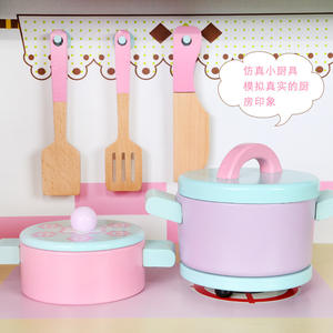 Cuisine miniature en bois pour enfants, 90 cm, rose, avec réfrigérateur, four et évier, jouet pour enfants de 4 à 7 ans - Product Image 2