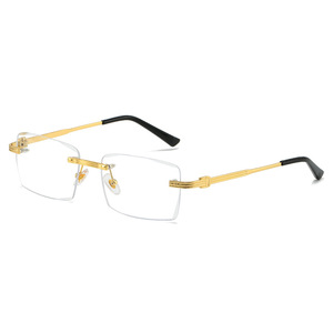 Nouvelles lunettes de soleil carrées sans monture à bords coupés pour femmes, tendance mode européenne et américaine, look haut de gamme, verres correcteurs - Product Image 5