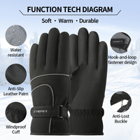 Gants de ski unisexes personnalisés avec logo, résistants à l'eau, coupe-vent, antidérapants, pour les sports et activités de plein air