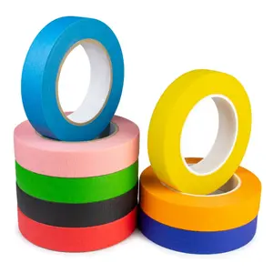 Nhiệt Độ Cao Chịu Màu Sơn Băng Nghệ Thuật Thủ Công Dự Án Ghi Nhãn Mã Hóa Crepe Giấy Orange Masking Tape