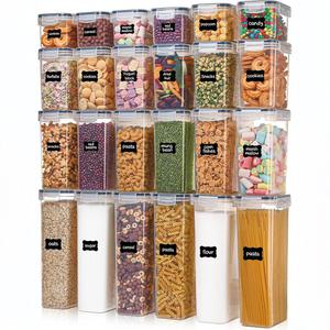 Ensemble <span class=keywords><strong>de</strong></span> 24 contenants à céréales en plastique sans BPA, hermétiques, étanches à l'eau, boîte <span class=keywords><strong>de</strong></span> rangement pour aliments secs - Product Image 2