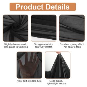 4-Way Stretch Mesh Fabric, Polyester Spandex Lightweight Sheer Mesh for Dance & Sportswear, Sewing Material - Product Image 4