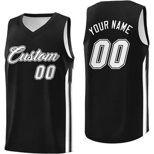 Maillot de basket personnalisé à col en V, anti-transpiration, unisexe, adulte, impression par sublimation, nom et numéro de l'équipe - Product Image 1