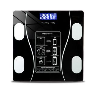 180kg Electronic Body Fat Scale with APP for Bathroom Use Glass <b>Square</b> LCD Display for Enabled Backlight - Product Image 1