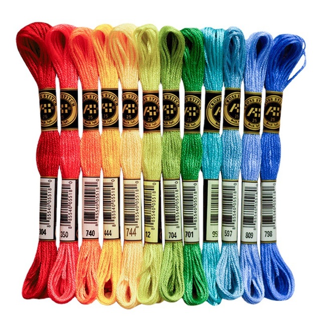 Wholesale 8 Meters 482 Color Embroidered Line Cotton Embroidery Thread