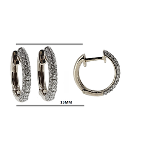 Hot Sales Casual Custom Made 18K Solid White Gold Hoop Earrings Fine Jewellery Natural Diamond Brilliant Cut Trendy Women's Gift - Product Image 2