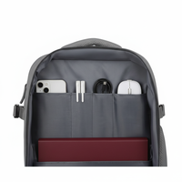 Sac à dos de voyage extensible tendance compatible TSA, en polyester imperméable, pour ordinateur portable, unisexe, 20-39L, avec ceinture à coussin d'air, OEM/ODM