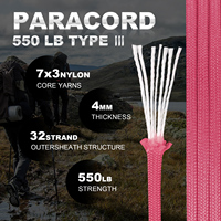 Nylon 4mm 550 Paracord 100FT solide corde de Camping robuste cordon de Parachute tactique équipement extérieur corde de tente