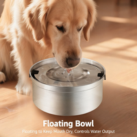 Bol à eau flottant pour animaux de compagnie en acier inoxydable de grande capacité pour chat, bol à nourriture pour chien écologique