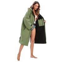 Logo personnalisé Robe à langer imperméable à manches longues et doublure intérieure chauffante Robe à changement à sec manteau veste