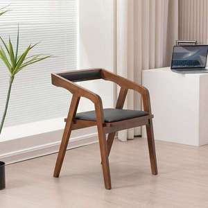 Sedia da Pranzo in Legno Impilabile dal Design Giapponese Moderno con Seduta in Tessuto per Ville e Sale Ristorante - Product Image 5