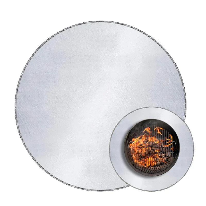 Çift kaplı yangın pit mat 36 inç firepad ember paspaslar altında ızgara matı ateş çukuru pad