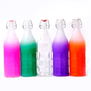 Colorido al por mayor de vidrio de 1 litro botellas de agua