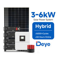 Kit complet de système d'énergie solaire 3 kW 5 kW 6 kW hybride tout-en-un avec stockage d'énergie photovoltaïque pour la maison
