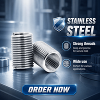 Polished Stainless Steel Fully Threaded Metric Thread Inserts Smooth Channel Fastener
