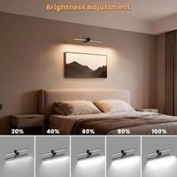 Lampu Strip LED Nirkabel yang Dipasang di Dinding Kompartemen Baterai yang Dapat Dilepas Dapat Diredupkan Kontrol Jarak Jauh Timer Desain Modern
