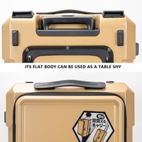Valise latérale multifonctionnelle en polycarbonate avec roulettes escamotables, utilisable comme table, pour voyages