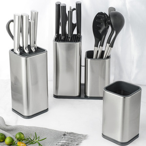 Oasis – ensemble de supports à couteaux en acier inoxydable, 4 pièces, support de rangement pour ustensiles de cuisine, blocs insérables librement pour couteaux, cuillères, spatules - Product Image 1