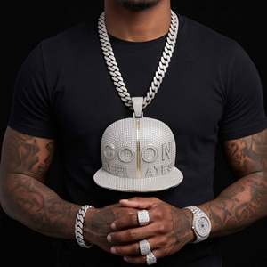 Nouvel Arrivage <span class=keywords><strong>Pendentif</strong></span> Hip Hop en Argent Sterling 925 avec Moissanite, Lettre Personnalisée, Entièrement Sertie de Pierres, Grand Dôme, pour Hommes, Idéal Cadeau - Product Image 6