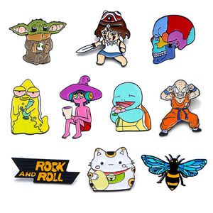 Oneway 에나멜 옷깃 핀 제조 업체 도매 맞춤형 애니메이션 에나멜 핀 배지 홀더 액세서리 도금 소프트 옷깃 핀 - Product Image 2