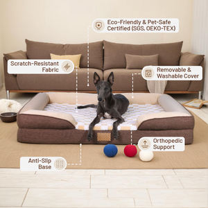 Entrega rápida, envío gratis, tela resistente a los arañazos, certificado OEKO, sofá para mascotas, cama ortopédica de espuma viscoelástica para perros - Product Image 4