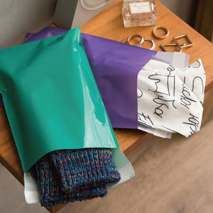 เมลห่อพลาสติกโพลีเอทิลีนหนาสีเขียวแบบสั่งทำกันน้ำบรรจุภัณฑ์ที่ทนทานสำหรับซูเปอร์มาร์เก็ตขนส่งในร้านขายของชำ - Product Image 6