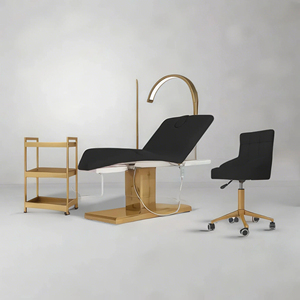 Chaise de lit facial de conception de haute qualité lit facial en mousse à mémoire beige pour salon de beauté - Product Image 3