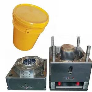 Injection plastic moulds for 15L plastic paint pail molds with heat transfer printing for storing latex paint
