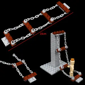 Compatible with equipment chain ladder bridge building blocks to assemble military manmade fighter model small particle toys