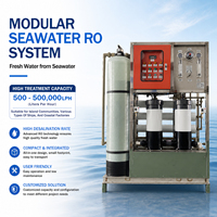Pabrik Desalinasi Air Laut Portabel Sistem Pengolahan Air Reverse Osmosis (RO) 12000L/Hari Kontrol Layar Sentuh Otomatis PLC