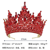 2025 luxe surdimensionné couronne galvanisée cheveux bijoux strass couronnes de mariée gâteau décorations coiffes mariage couronne