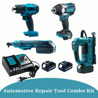 Ensemble d'outils électriques sans fil 4-en-1 pour l'entretien automobile, compatible avec une batterie 18V, pour le gonflage des pneus, le démontage des boulons, le décapage de la peinture