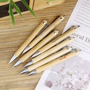 Custom Eco-Friendly 1.0mm Wide Bamboo Ballpoint <b>Pen</b> Promotional Metal <b>Pen</b> with Customized Logo Plastic Material - Product Image 4