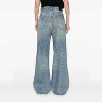 Jeans en denim à rivets lavés au laser respirants sexy à taille haute personnalisés pour femmes