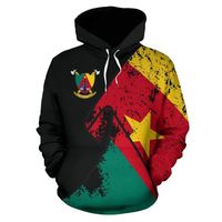Sweat-shirt personnalisé pour jeunes hommes du Cameroun, imprimé sur toute la surface, drapeau national CMR, vêtements unisexes français du Cameroun