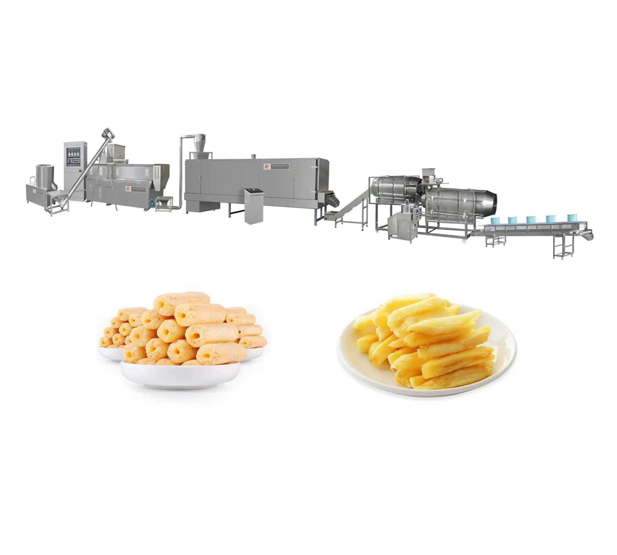 Fully automatic puff snack processing line