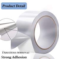 Ruban adhésif en aluminium pour conduits HVAC, 50 mm x 30 m, auto-adhésif, imperméable, ignifuge, résistant à la chaleur, ruban isolant