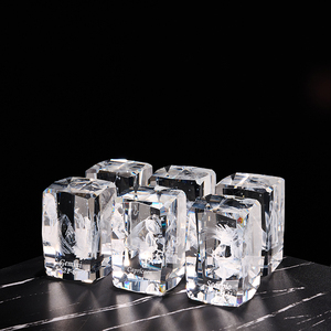 Jy Hot Bán pha lê thủ công mỹ nghệ K9 pha lê 3D laser khắc mười hai chòm sao khối thủy tinh trống <span class=keywords><strong>Cube</strong></span> với Hộp quà tặng - Product Image 2